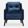O'Brien Blue Velvet Armchair, Accent Chair by Uttermost, 28" width x 34" height x 34" depth thumbnail 1