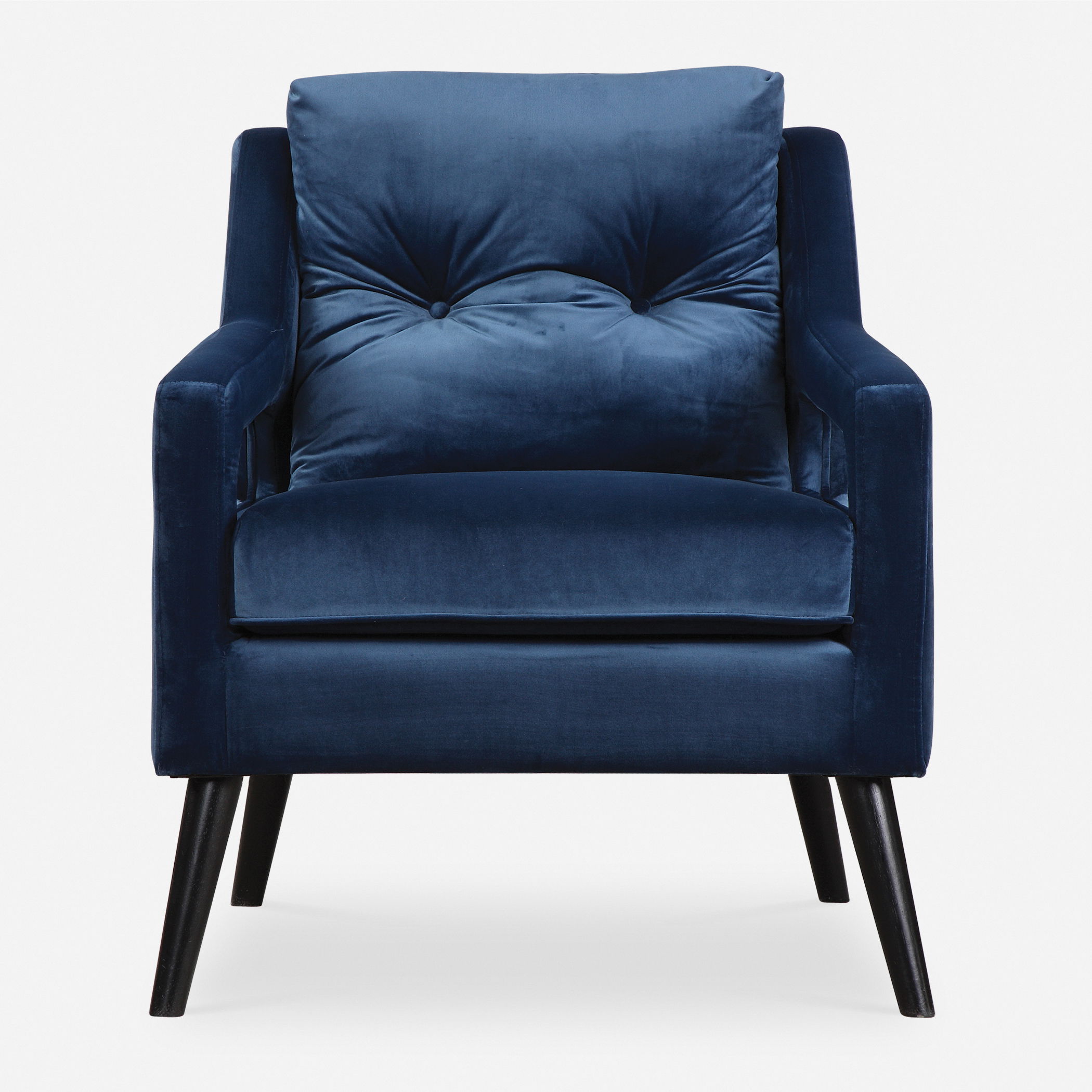 O'Brien Blue Velvet Armchair, Furniture by Uttermost, 28" width x 34" height x 34" depth View 1