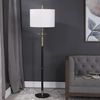 Maud Aged Black Floor Lamp thumbnail 1