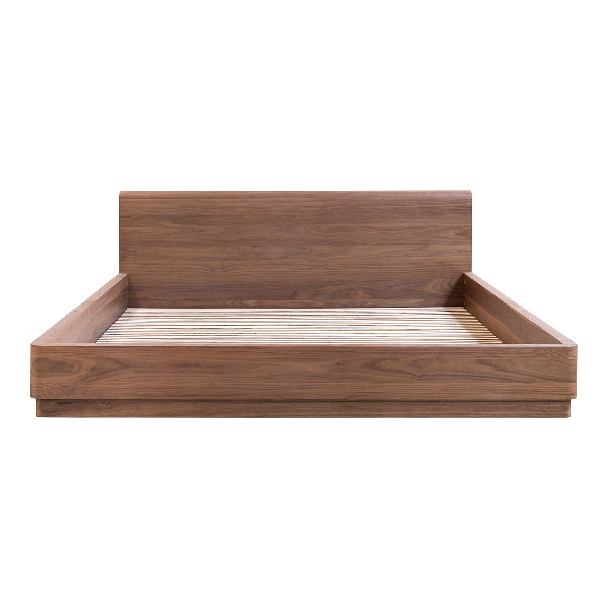 Round Off Queen Bed Walnut Brown, by Moe's Home, 64" width x 30" height x 84" depth View 2