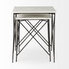 Lorlei 20.0L x 20.0W x 23.8H White Marble Top with Gray Iron Legs End and Side Table, Side & End Table by Mercana, 20" length x 20" width x 24" height thumbnail 4