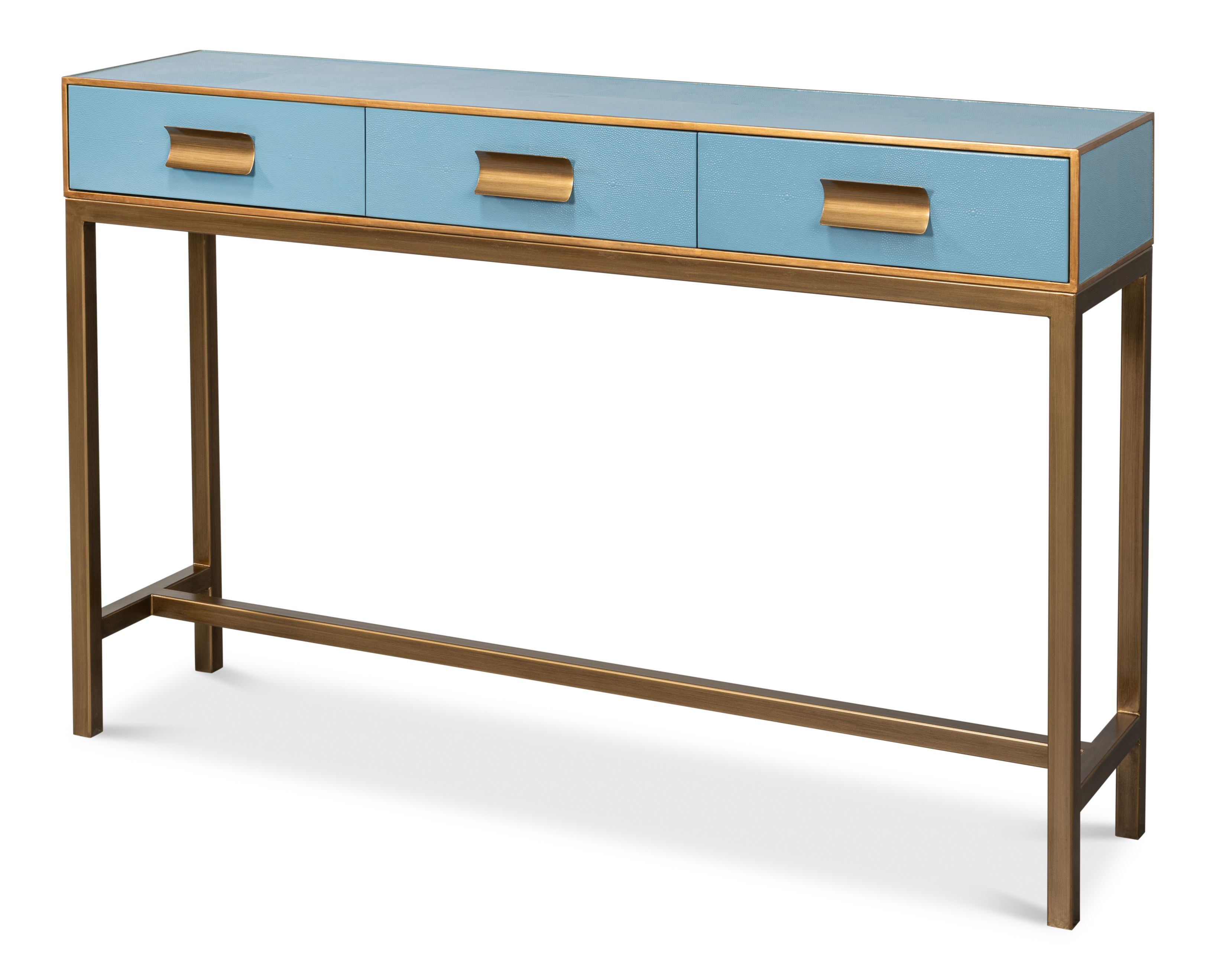 Gideon Shagreen Console, Chambray Blue large image 