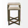 Faye (Set of 2) 19L x 19W x 26H Beige Finished Wood with Gold Metal Base Accent Tables, Side & End Table by Mercana, 19" length x 19" width x 26" height thumbnail 6
