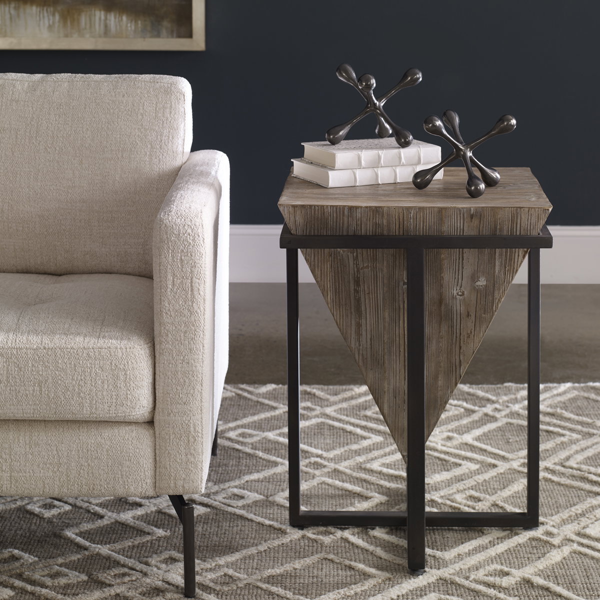 Bertrand Wood Accent Table, Furniture by Uttermost, 18.25" width x 25.25" height x 18.25" depth View 2