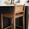 Shane Low Back 25.75in Seat Counter Stool | Brown Leather with Wood, Counter & Bar Stool by Mercana, 19" length x 21" width x 38" height thumbnail 4