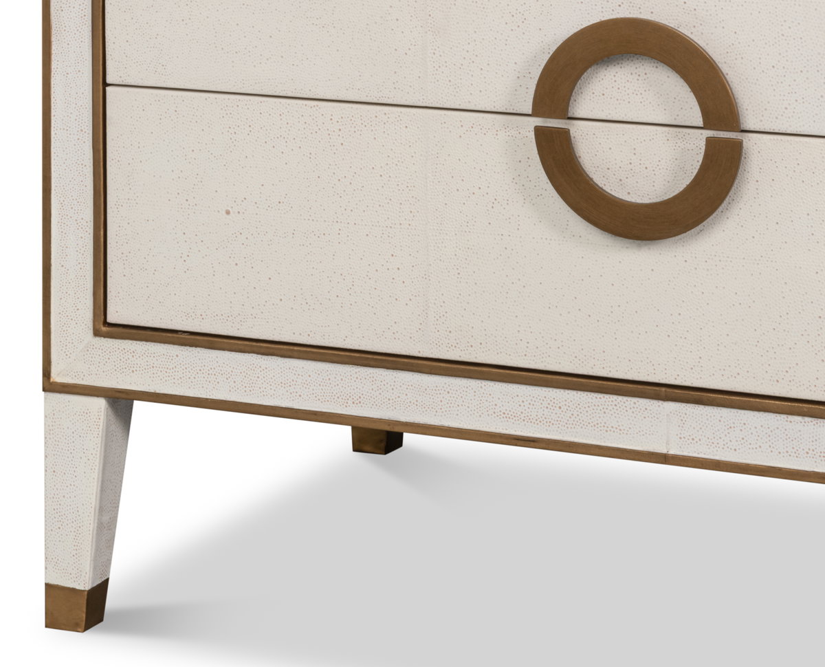 Gabriella Chest Of Drawers  Osprey White, by Sarreid, 1'10" length x 6'4" width x 3'4" height View 9