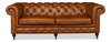 Tufted English Club Sofa  Cuba Brown, by Sarreid, 3'2" length x 7'5" width x 2'8" height thumbnail 2