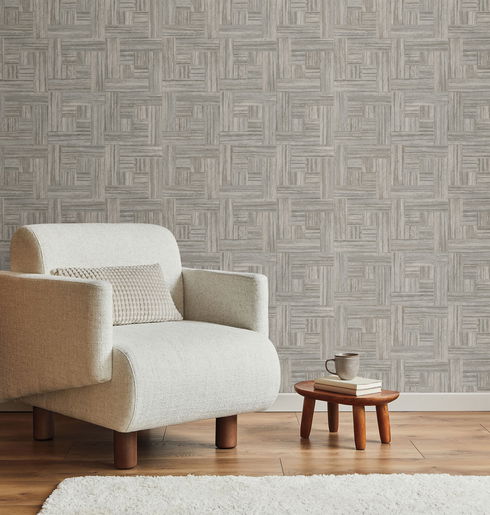 Tesselle Brown Wallpaper