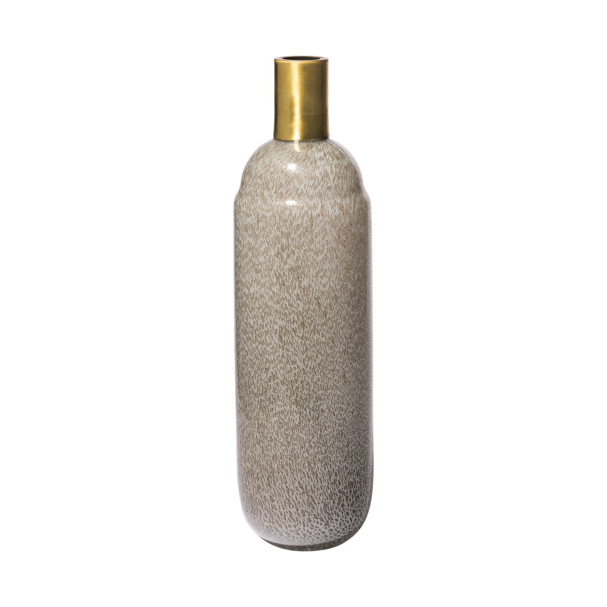 Toba III Large Brown/Gold Spotted Gourd Style Vase, by Mercana, 4.13" length x 4.13" width x 15.31" height View 1