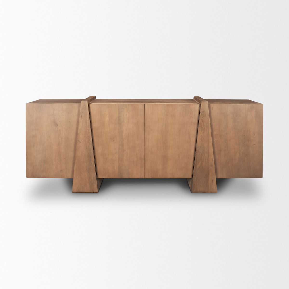 Eula Medium Brown Wood 4-Door Sideboard, Sideboards & Buffet by Mercana, 78" length x 18.5" width x 30" height View 4