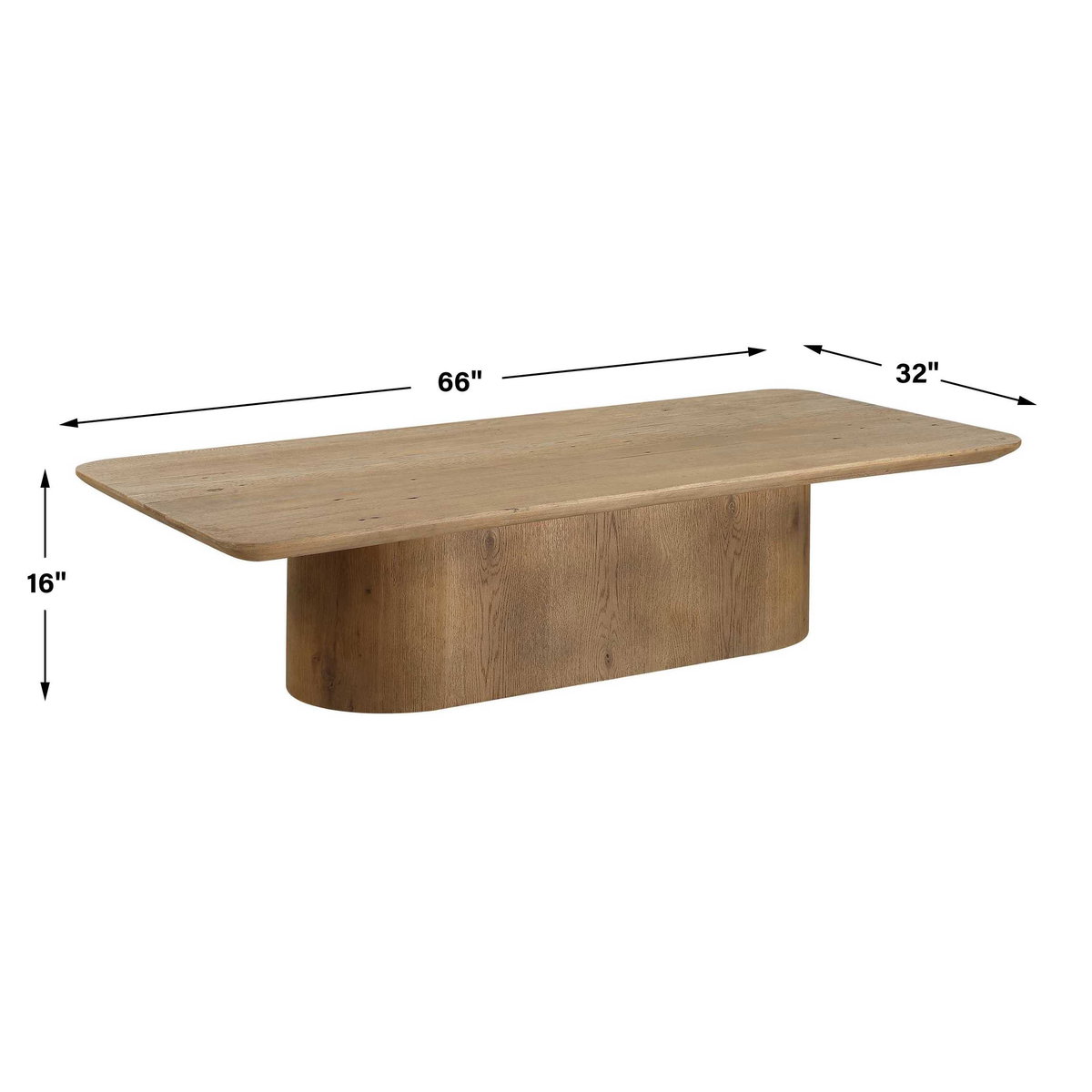 Camerlin Oak Coffee Table, Furniture by Uttermost, 66" width x 16" height x 32" depth View 3
