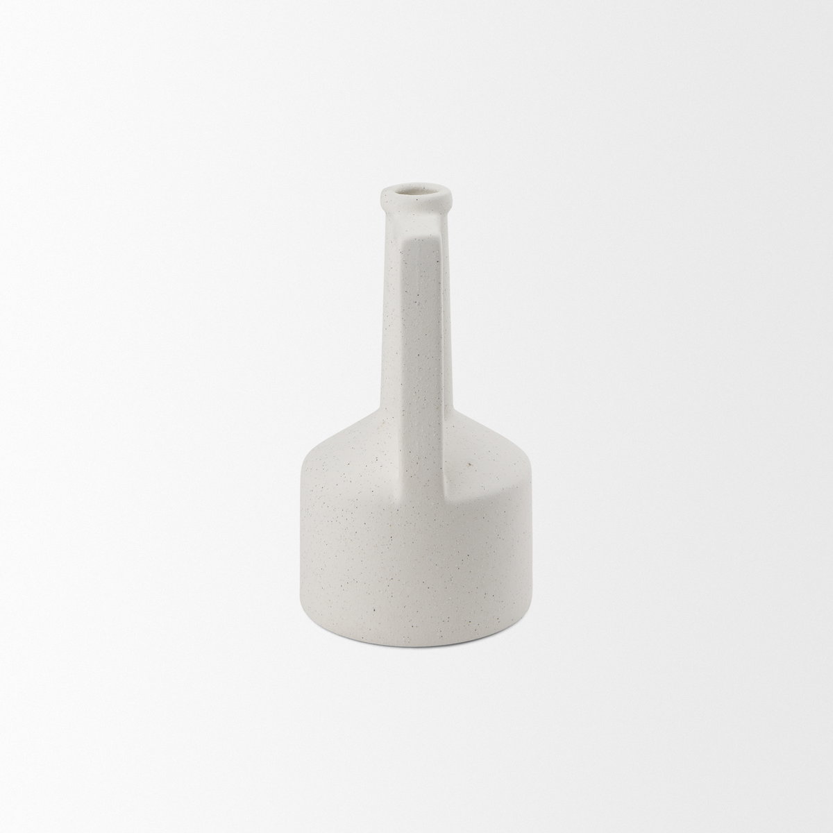 Burton 10.8H Small White Ceramic Jug Vase, by Mercana, 4.92" length x 4.92" width x 9.25" height View 7