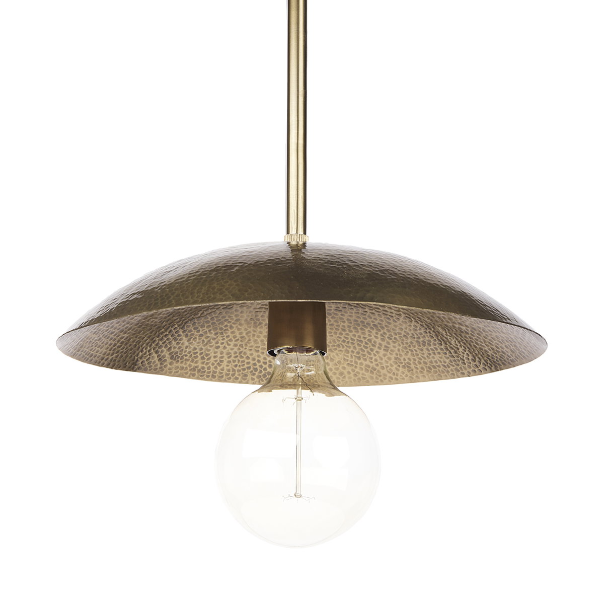 Garnet 13L x 13W Gold Hammered Metal Pendant Light, by Mercana, 14.5" length x 14.5" width x 3.25" height View 1