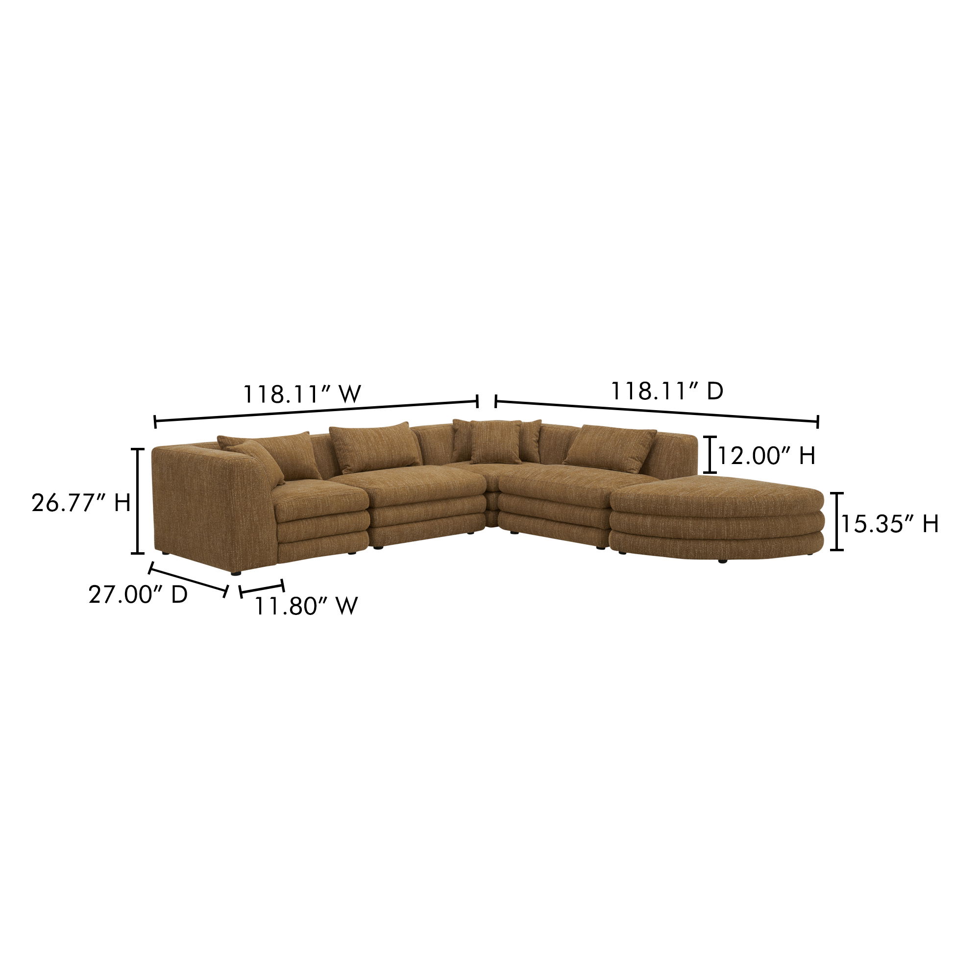 Lowtide Alcove Modular Sectional Amber Glow large image 