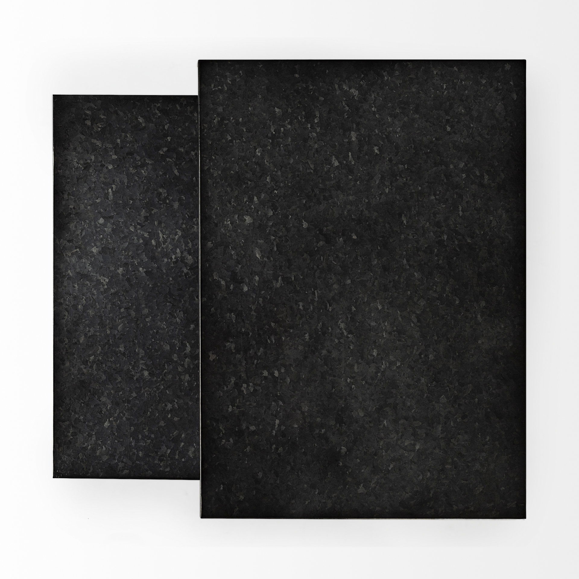 Kasey (Set of 2)  Galvanized Metal Nesting Accent Tables, Side & End Table by Mercana, 17.72" length x 12.6" width x 24.41" height View 10