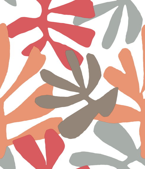 Kinetic Tropical Coral & Beige Peel & Stick Wallpaper