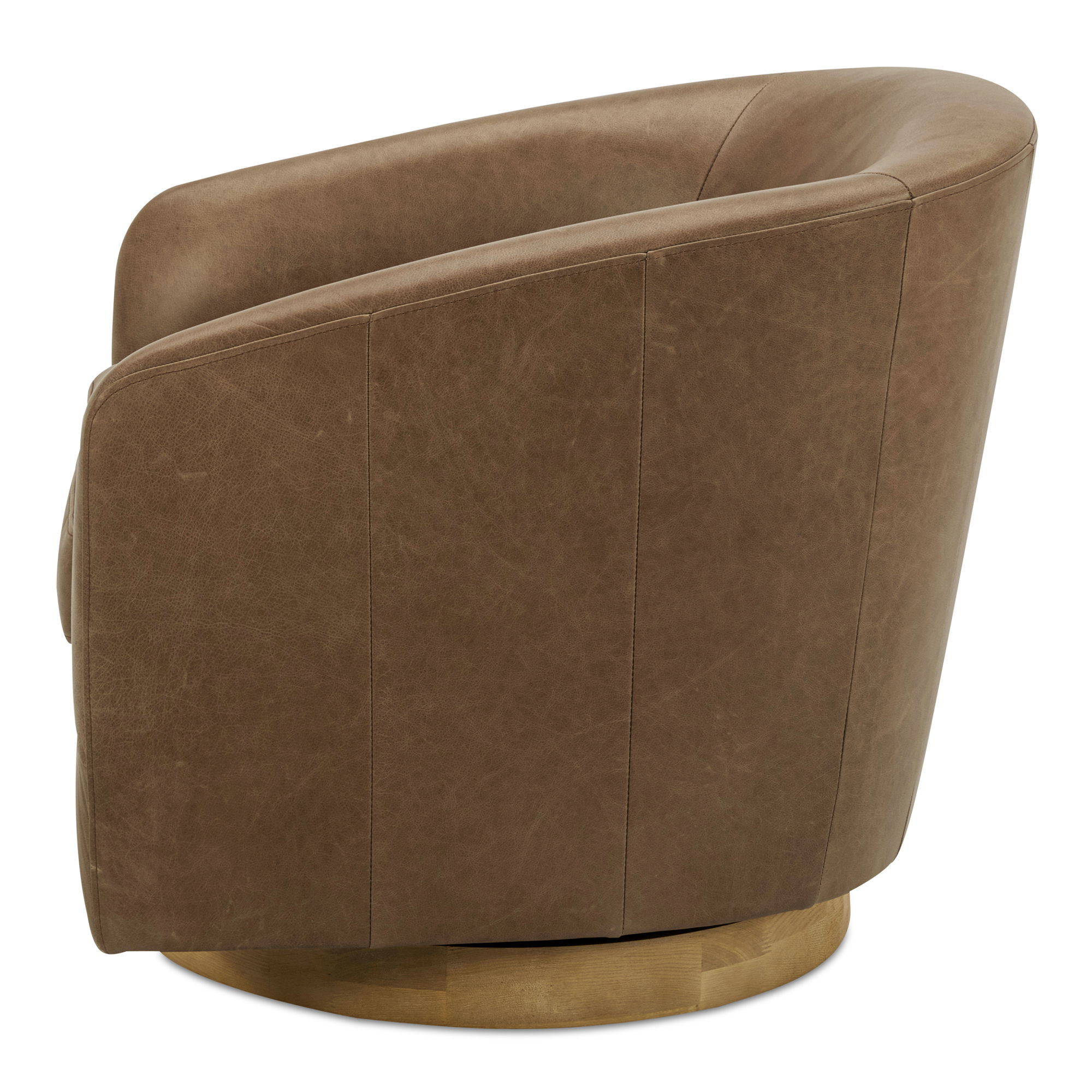 Oscy Leather Swivel Chair Tan, Accent Chair by Moe's Home, 31" width x 28.35" height x 31" depth View 3
