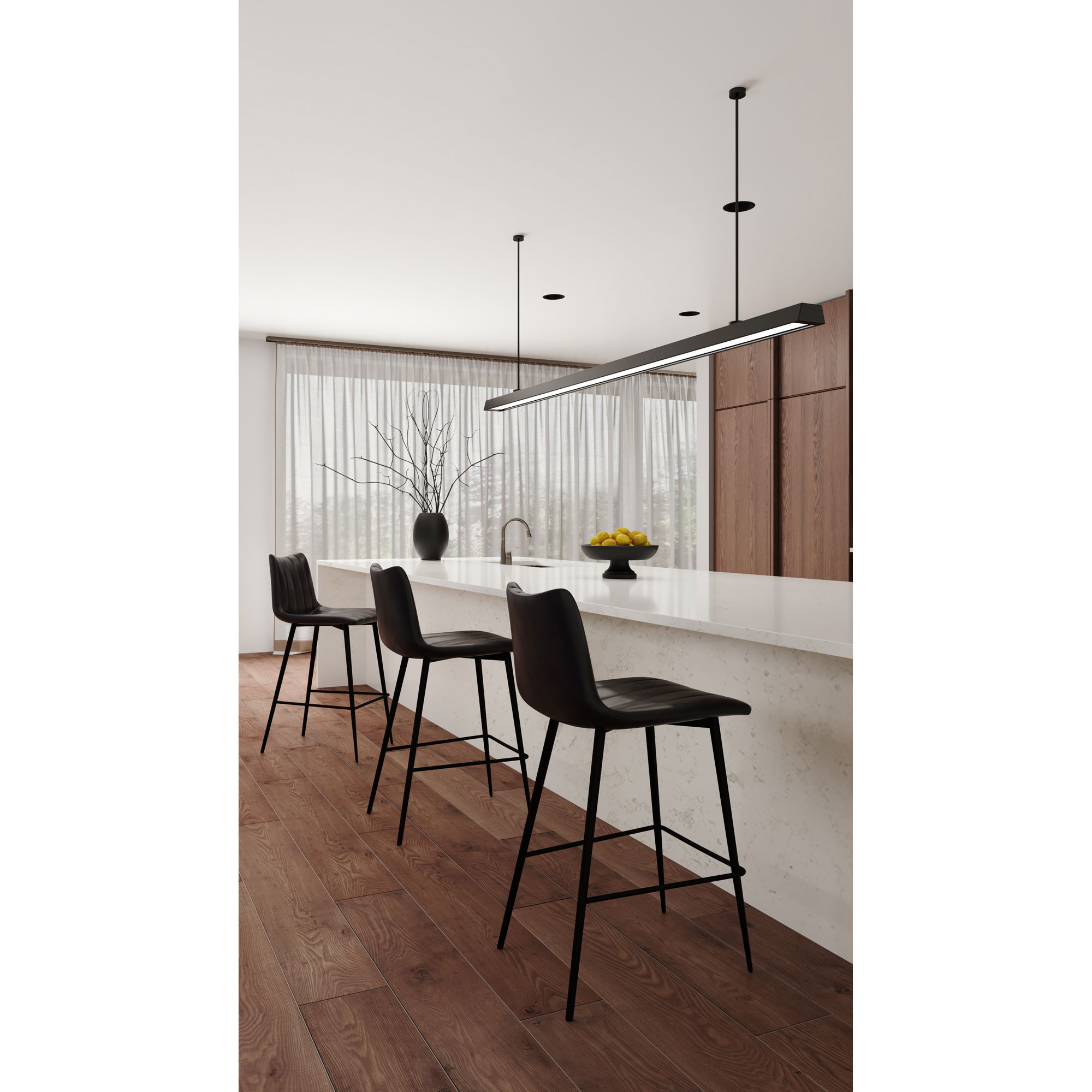 Alibi Barstool Matte Black - Set Of Two, Counter & Bar Stool by Moe's Home, 17.7" width x 41.5" height x 20" depth View 11