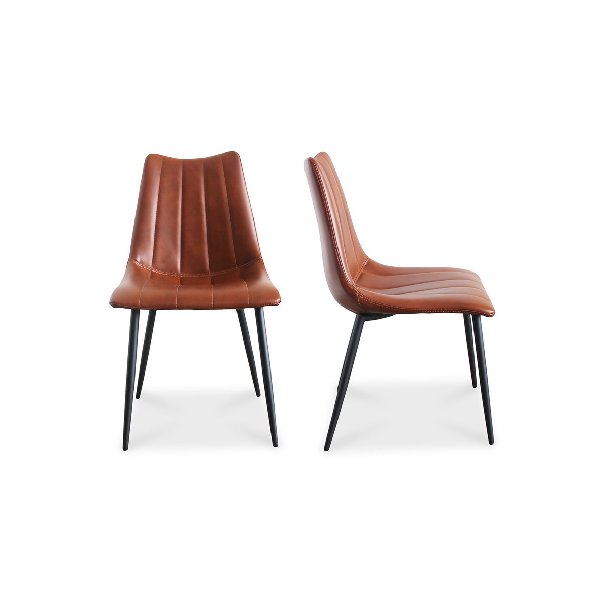 Alibi Dining Chair Brown - Set Of Two, by Moe's Home, 18" width x 33" height x 20" depth View 1