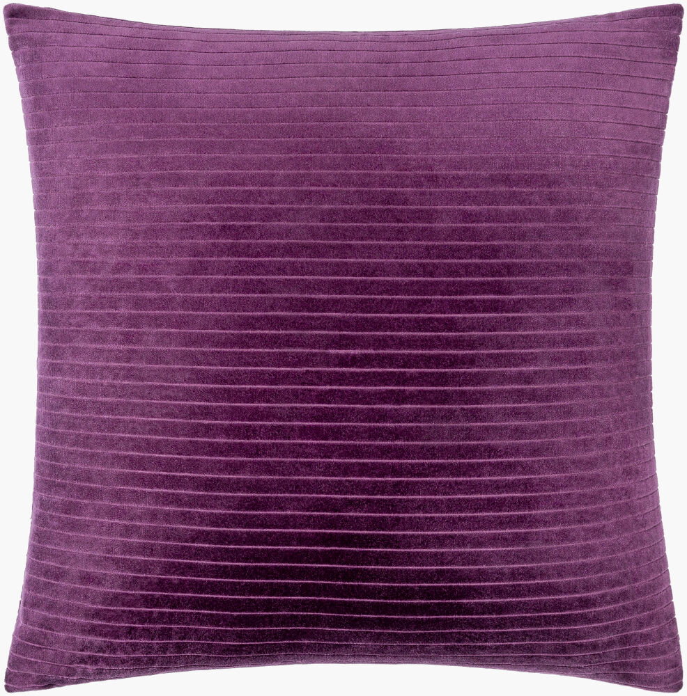 Cotton Velvet Stripes Accent Pillow, Decorative Pillow by Surya, 20" length x 20" width