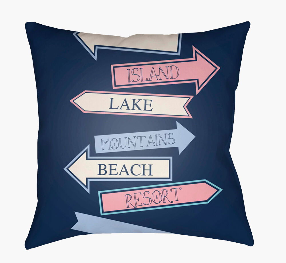Carolina Coastal Accent Pillow, Decorative Pillow by Surya, 18" length x 18" width