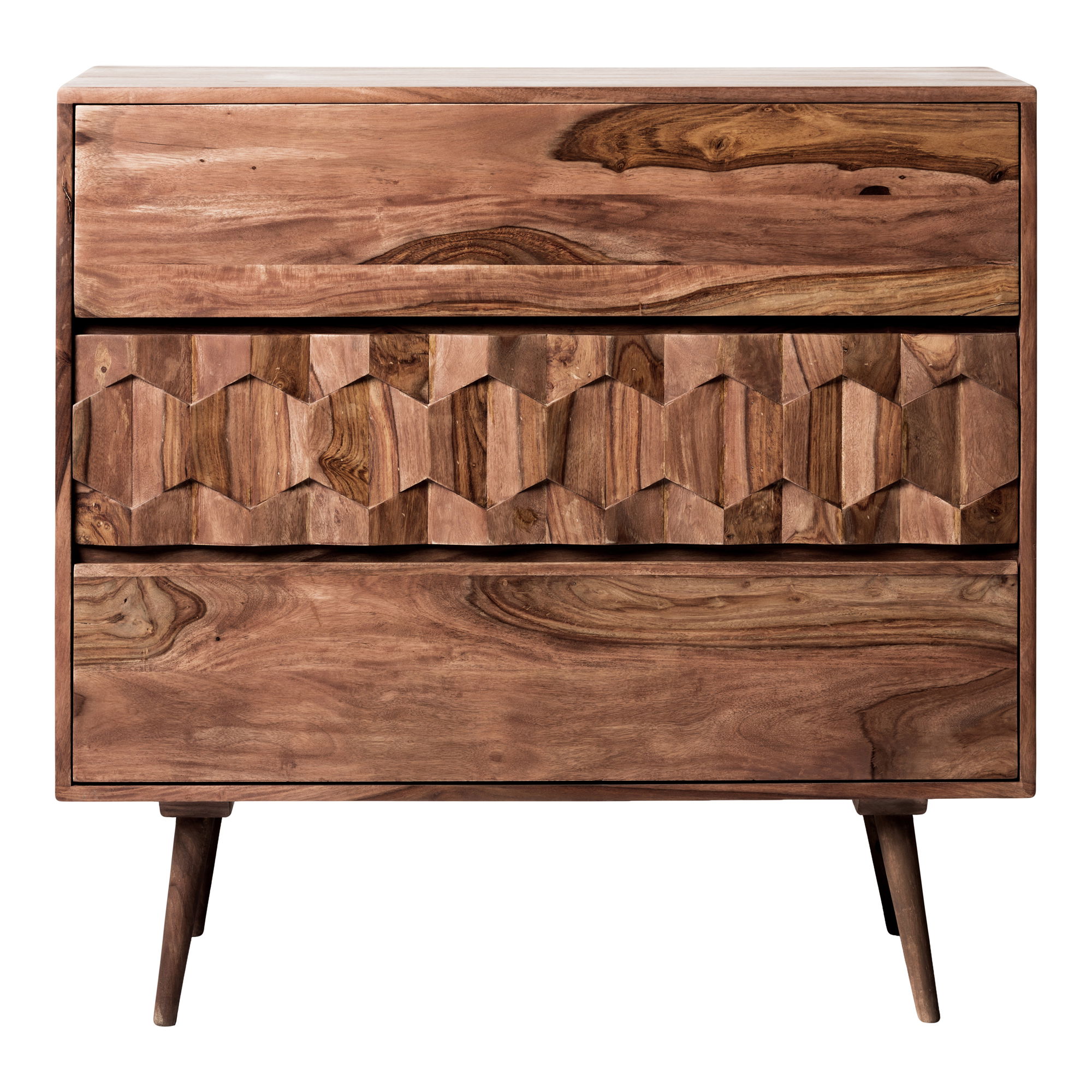 O2 3 Drawer Nightstand Natural large image 