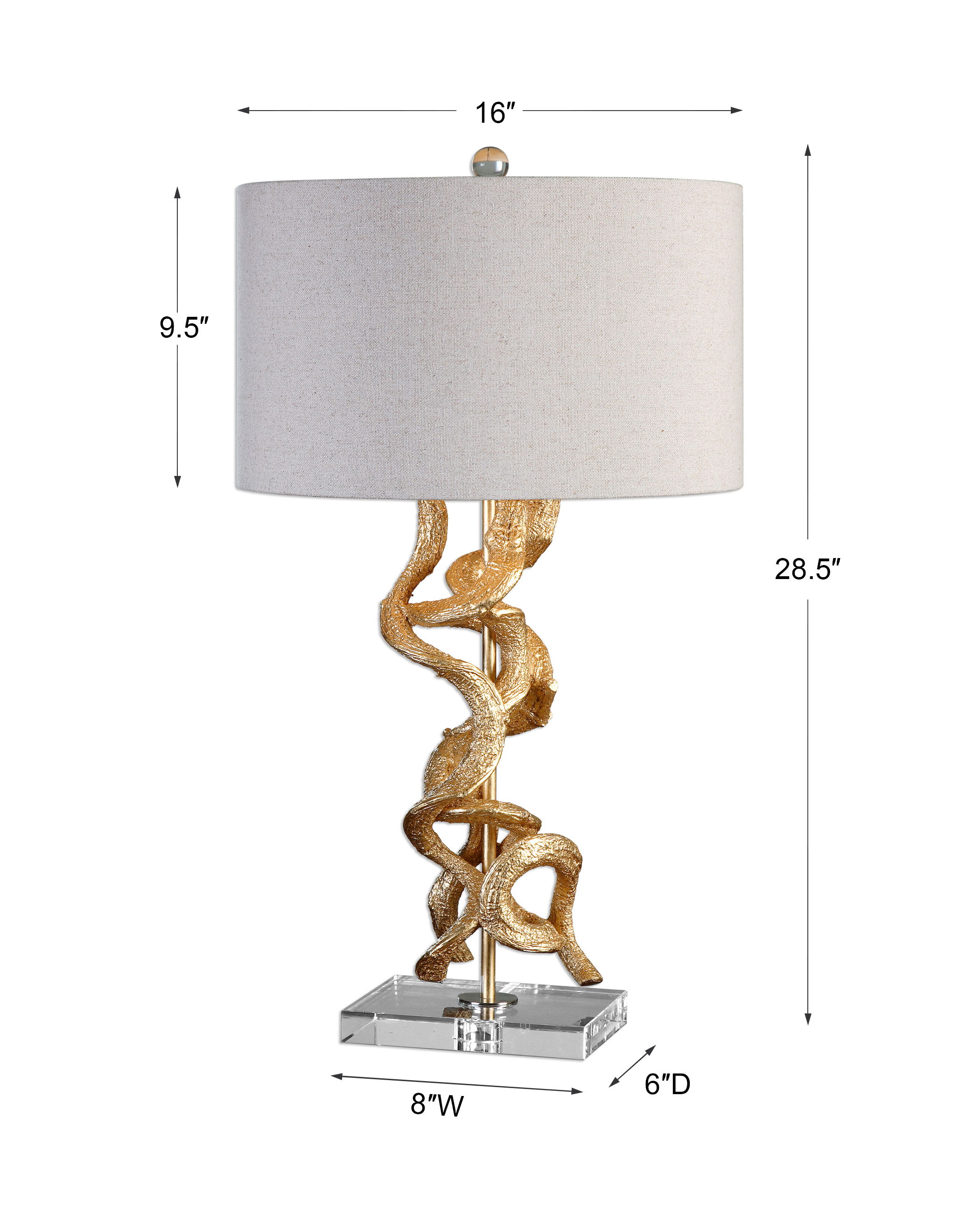 Twisted Vines Gold Table Lamp large image 