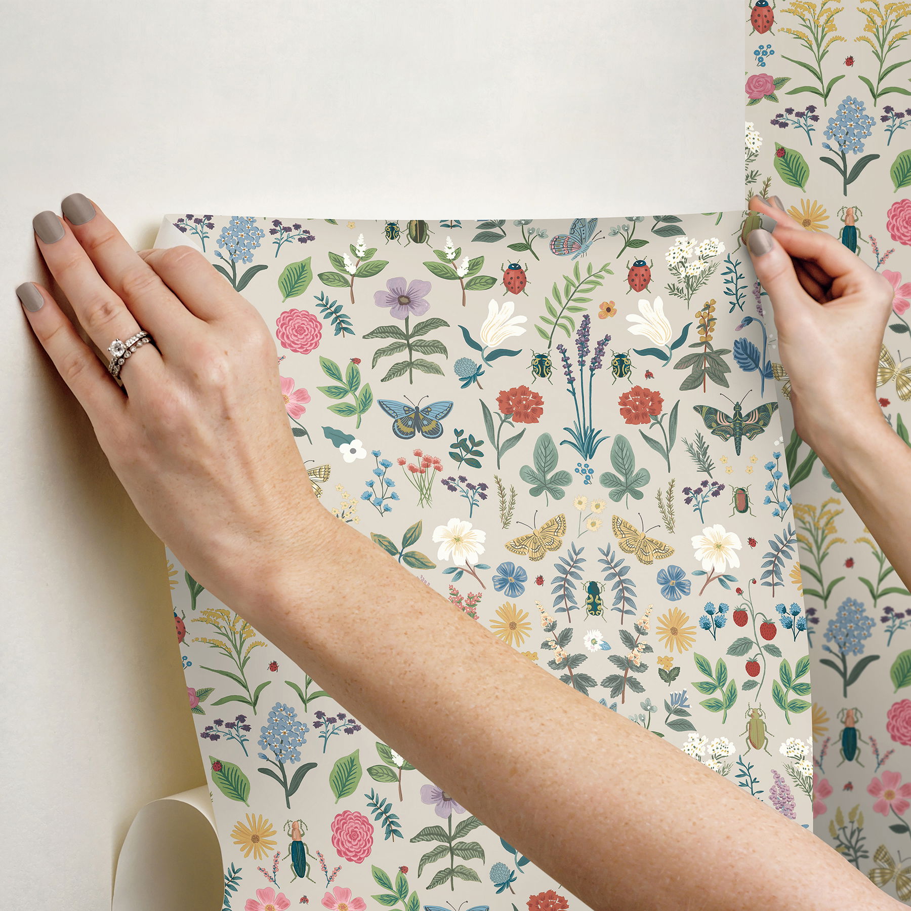Curio Linen Peel & Stick Wallpaper large image 