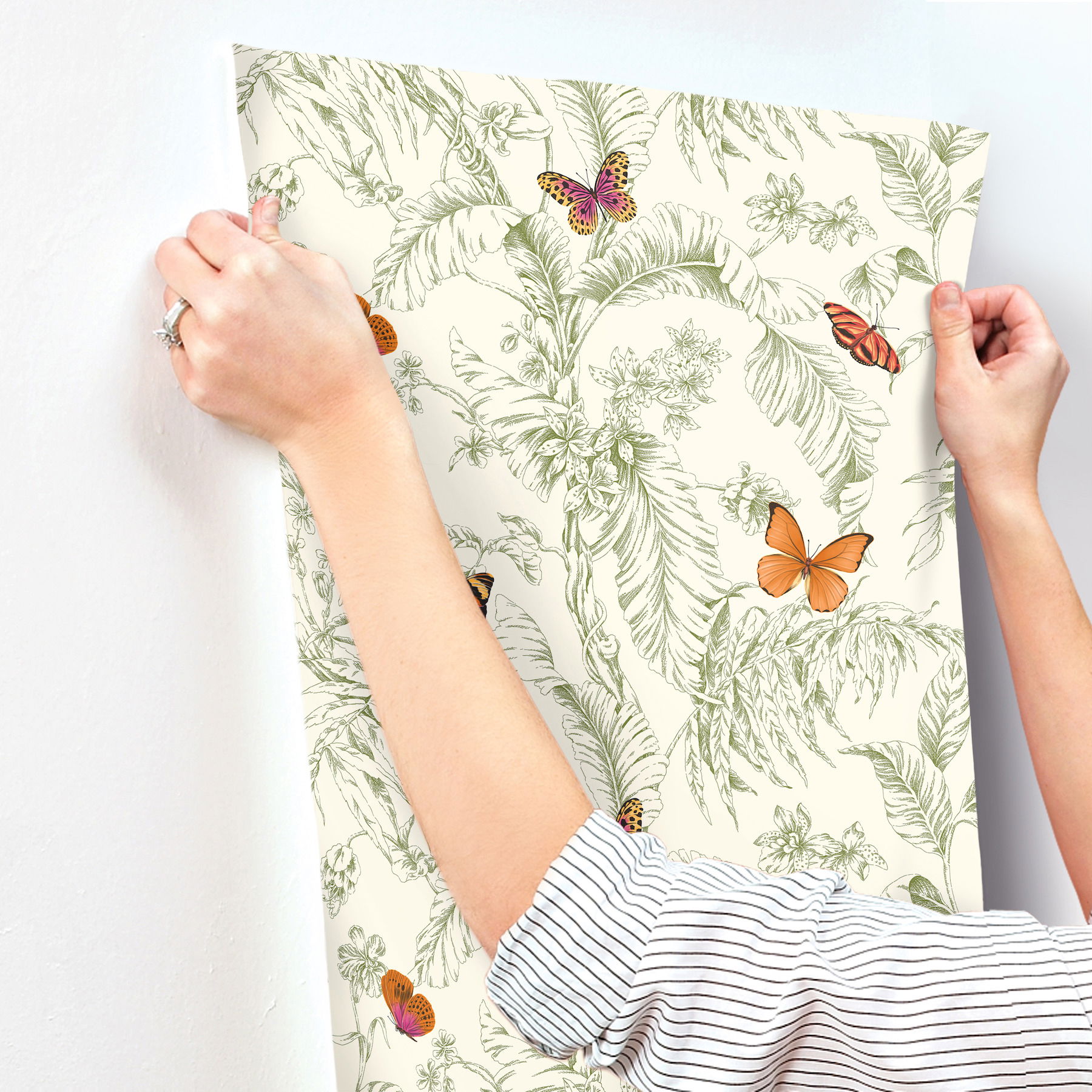 Papillon Green Wallpaper large image 