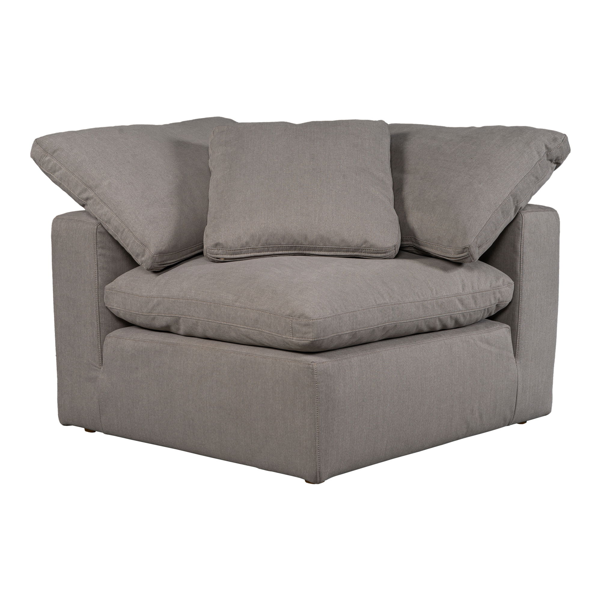 Terra Condo Corner Chair Light Grey, Sectional Sofa by Moe's Home, 38" width x 32" height x 38" depth View 1