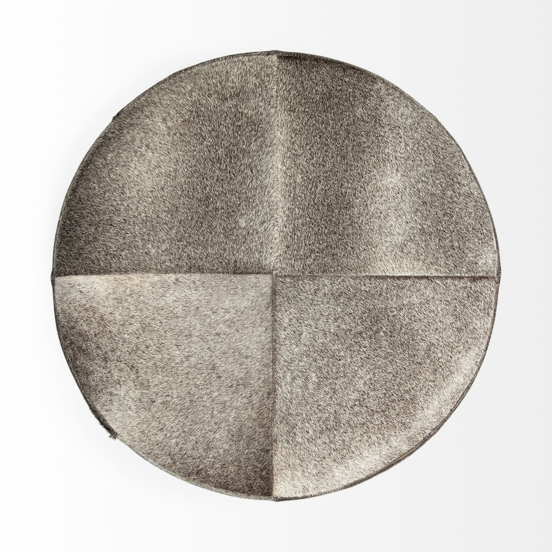 Zahavi I 23'H grey-toned hair-on-hide ottoman large image 