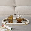 Cyprus Leather Oval Tray, Decorative Tray by Uttermost, 24" width x 2" height x 16" depth thumbnail 5
