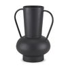 Tasya Large Matte Black with Handles Metal Vase thumbnail 0
