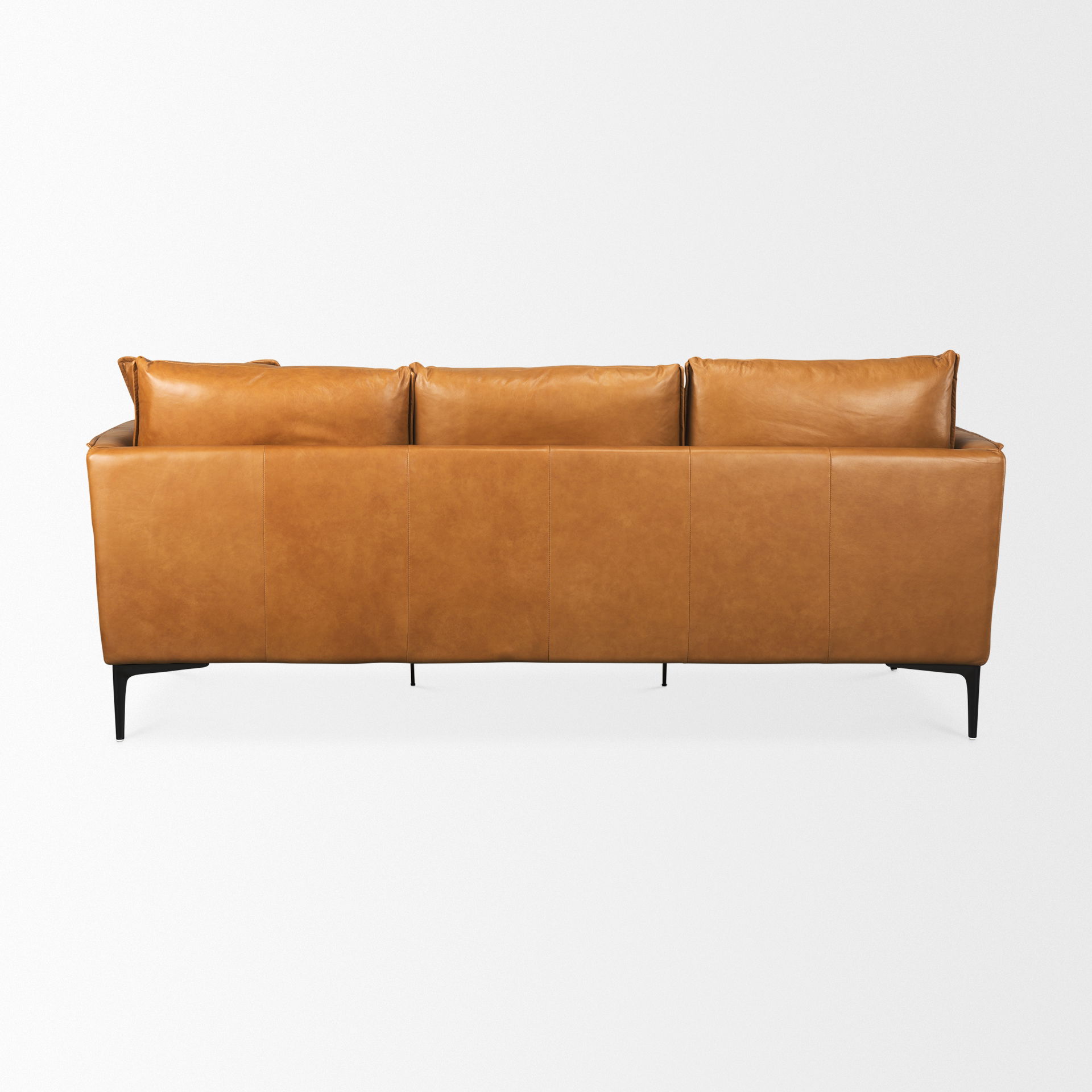 Lake Como  Tan Leather Three Seater Sofa, Sofas & Sectional by Mercana, 85.83" length x 36.61" width x 32.28" height View 8