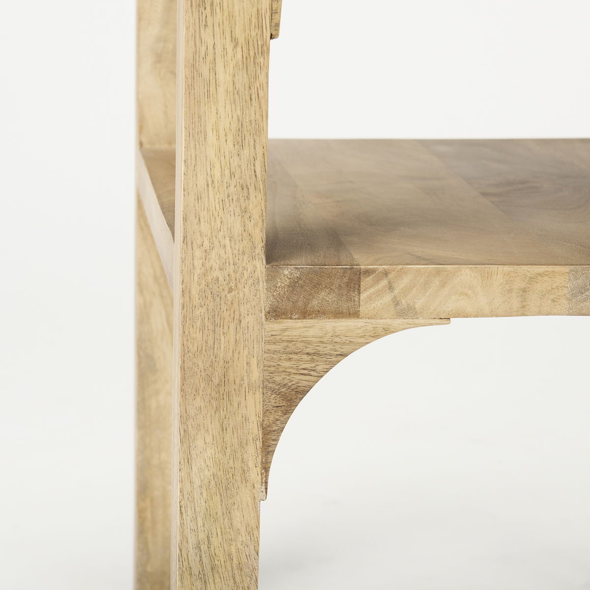 Candace Light Wood Bridge Accent Table, Side & End Table by Mercana, 20" length x 20" width x 22" height View 8