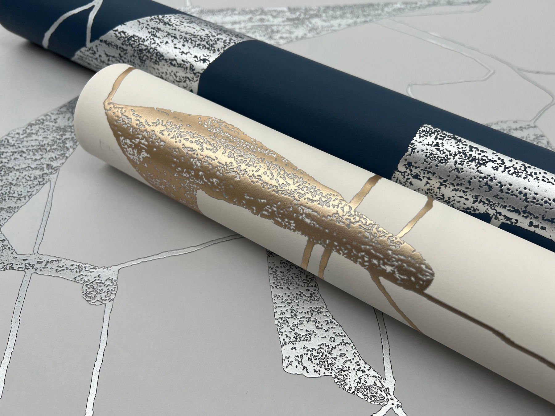 Abstract Geo Cream & Gold Wallpaper large image 