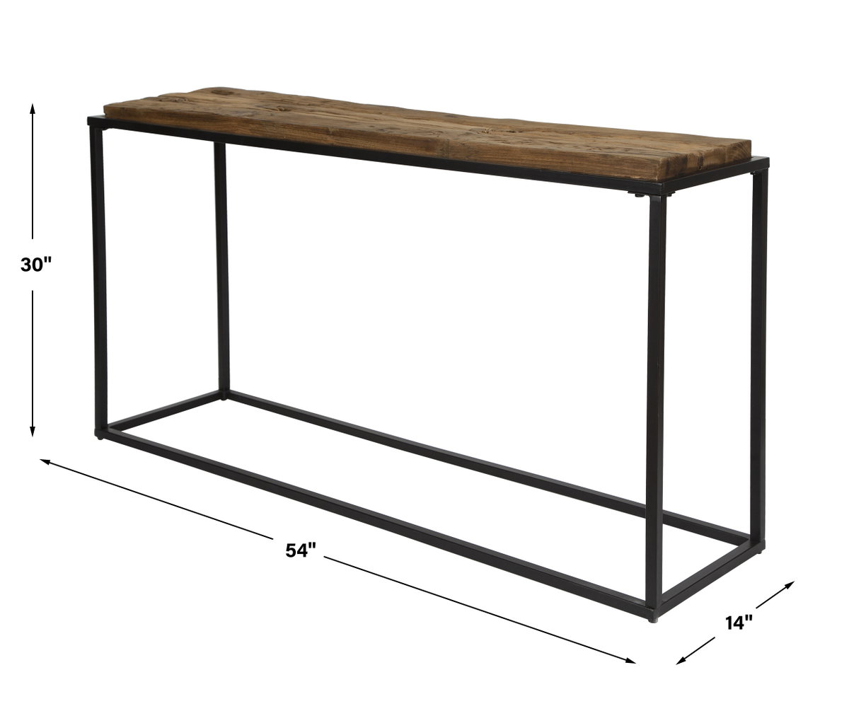 Holston Salvaged Wood Console Table, by Uttermost, 54" width x 30" height x 14" depth View 3
