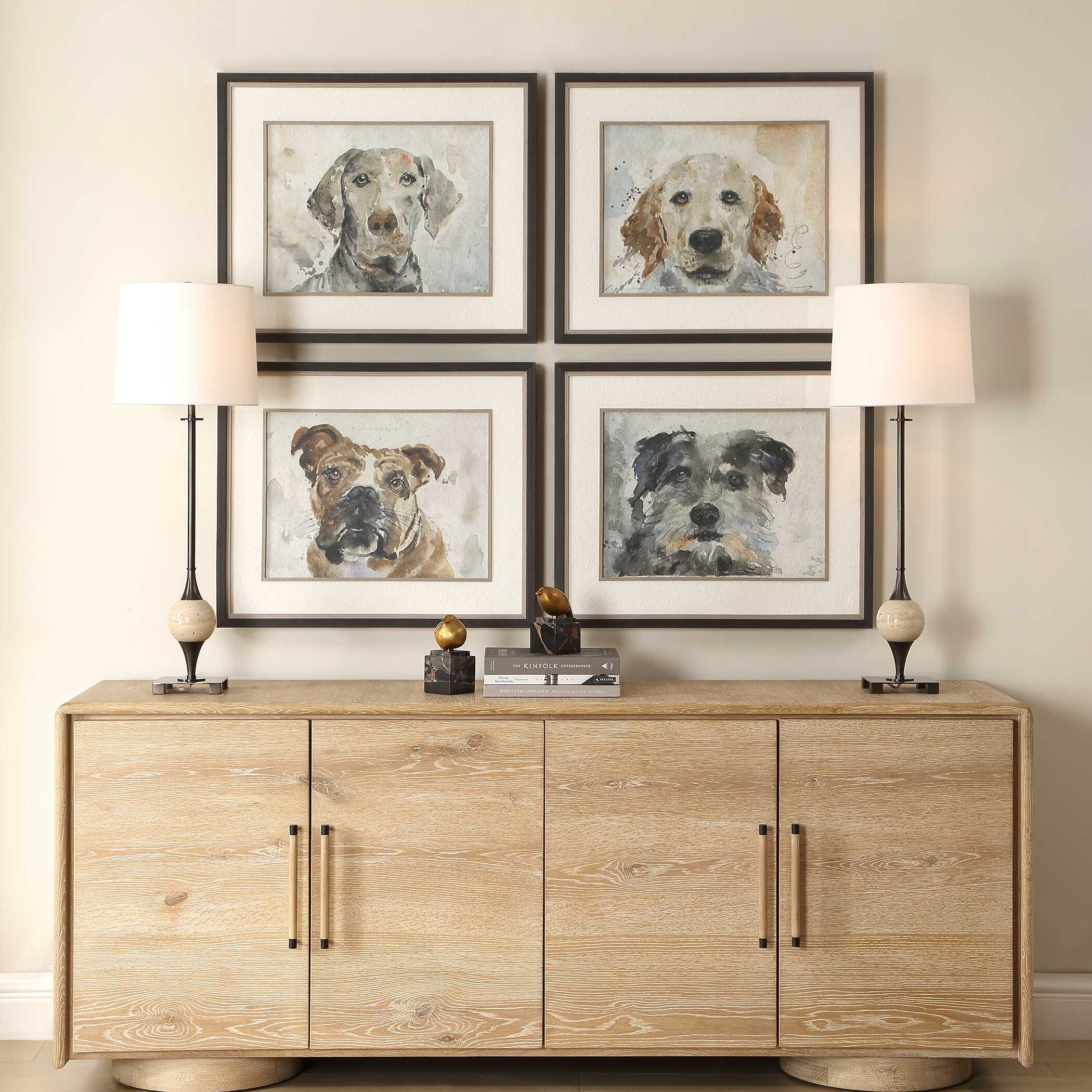 Dog Days Framed Prints Set/4, Painting by Uttermost, 28" width x 23.37" height x 1.75" depth View 2