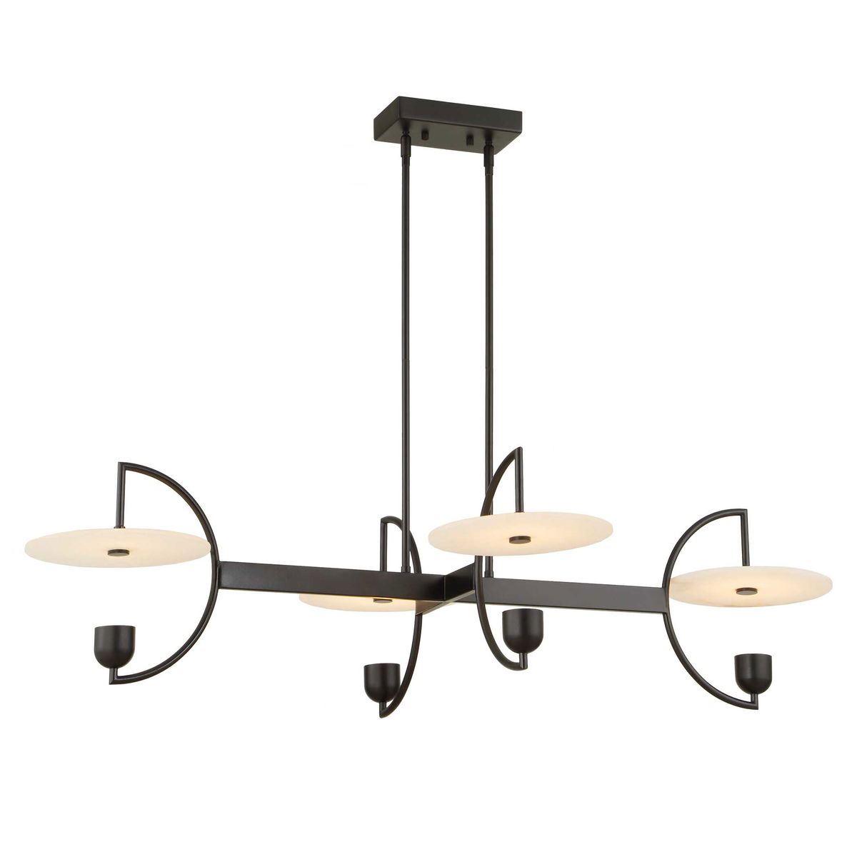 Kyoto 4 Light Linear LED Chandelier, Pendant by Uttermost, 48.25" width x 12" height x 29.75" depth View 4