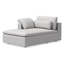 Online Designer Bedroom Harmony Modular Left Arm Chaise, Down, Performance Coastal Linen, Frost Gray