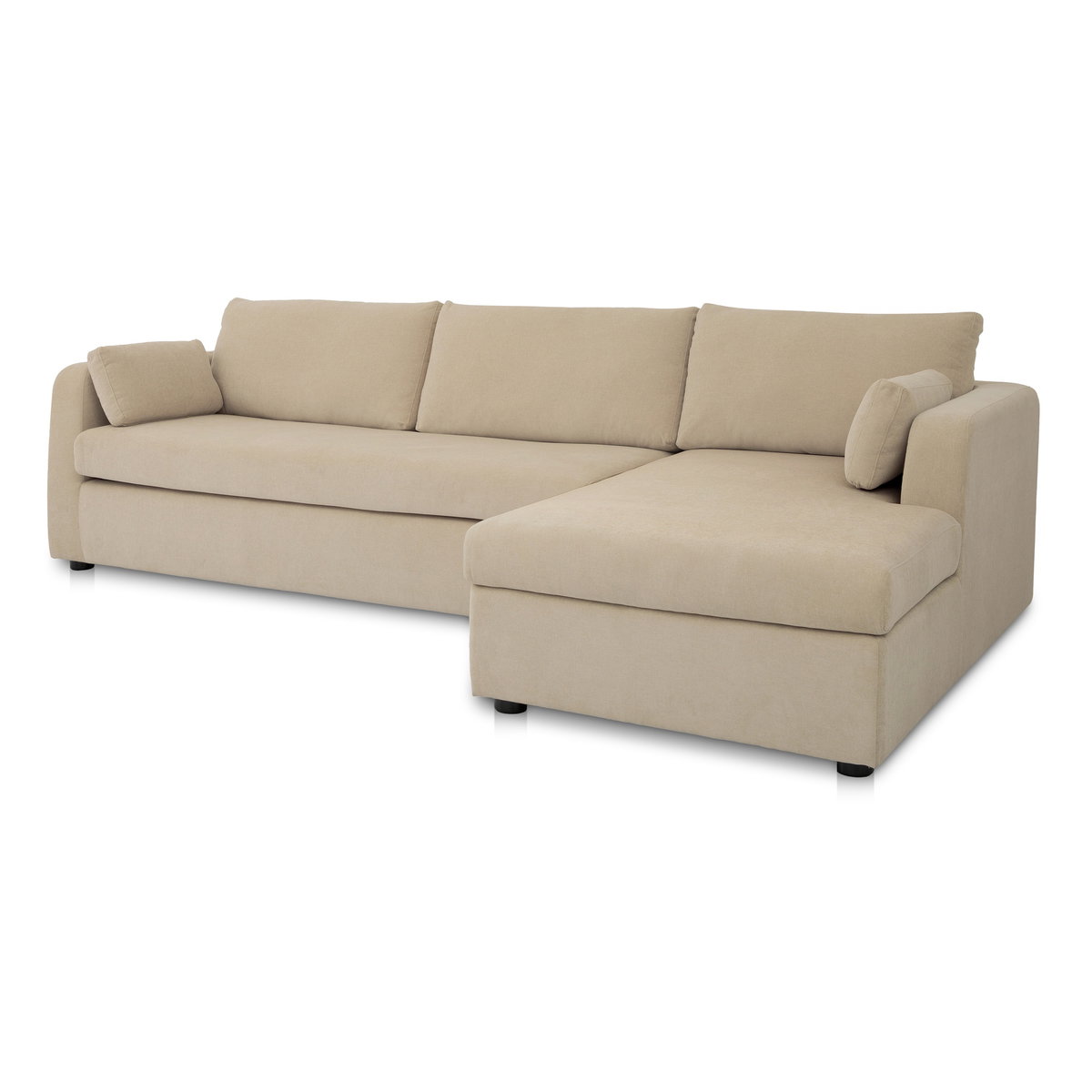 Burrow Sleeper Sectional With Storage Chaise Sand Right, Sectional Sofa by Moe's Home, 115.75" width x 32.68" height x 61" depth View 3