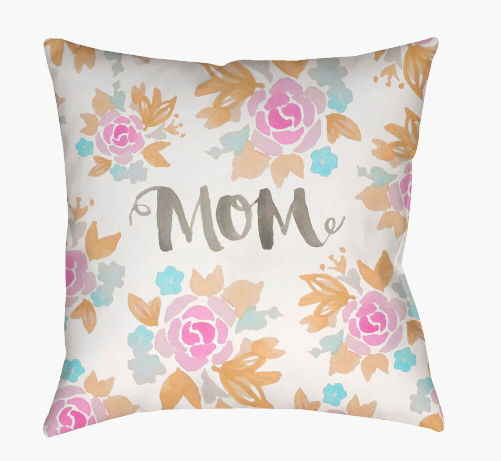 Mom II Accent Pillow, Decorative Pillow by Surya, 18" length x 18" width