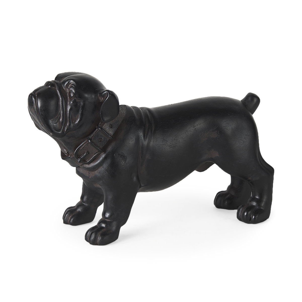 Hugo 5L x 13W Black Resin Bulldog, Decorative Object by Mercana, 5" length x 12.99" width x 8.27" height View 1