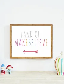 Online Designer Bedroom Land Of Makebelieve 11x14, Canvas or Print, Inspirational, Playroom Decor