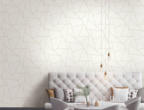 Fractured Prism  Gold Metallic Peel & Stick Wallpaper