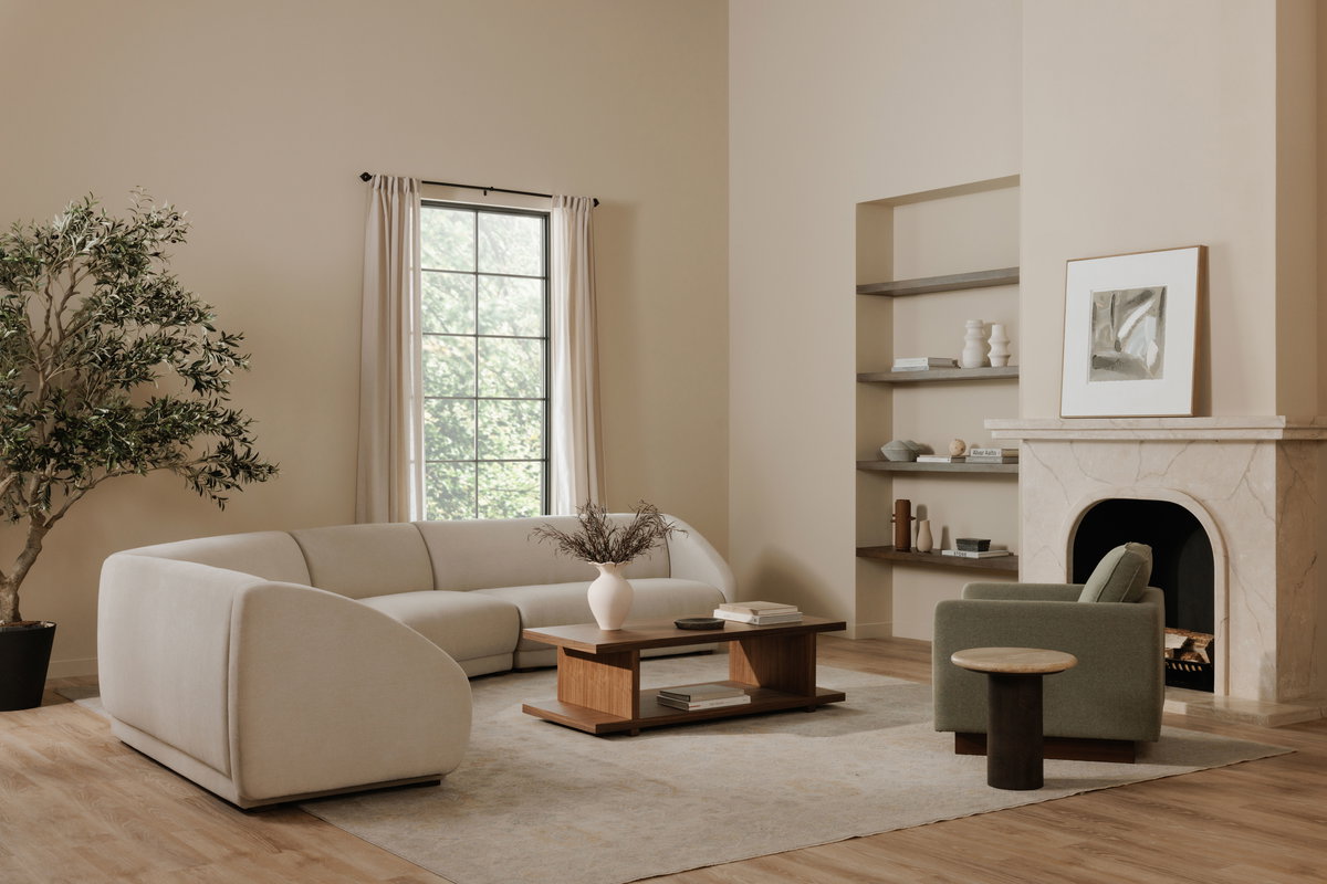 Fraser Slipper Chair Off White, Accent Chair by Moe's Home, 35.4" width x 31.5" height x 36.6" depth View 7