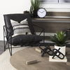 Leonidas 28.5L x 29.5W x 34.0H  Black Faux Leather Seat with Black Metal Frame Accent Chair thumbnail 4