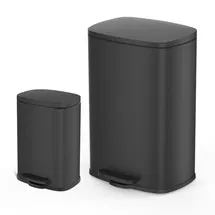 Online Designer Living Room Qualiazero 13.2 Gallon and 3.2 Gallon Stainless Steel Rectangular Step On Trash Can Set