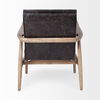 Phineas Black Leather with Brown Wooden Frame Accent Chair thumbnail 6