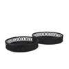 Thea Matte Black Wicker Trays (Set of 2), Decorative Tray by Mercana, 20.47" length x 20.47" width x 3.94" height thumbnail 1